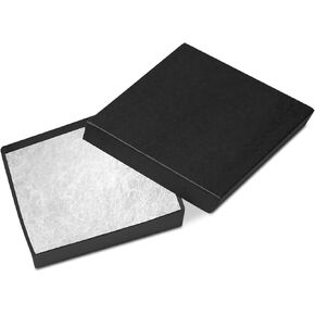 Novel Box® Made in USA Jewelry Gift Box in Black Kraft with Removable Cotton Pad 3.5X3.5X0.9 (Pack of 15) + Custom NB Pouch