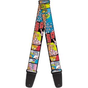 Buckle-Down Guitar Strap - TOM & JERRY House of Cards Panels - 2" Wide - 29-54" Length