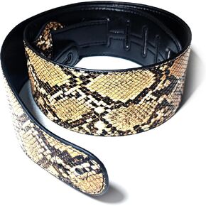 Snakeskin Texture Beige Guitar Strap Body Strap Suitable For Electric Bass Traditional Guitar Instruments