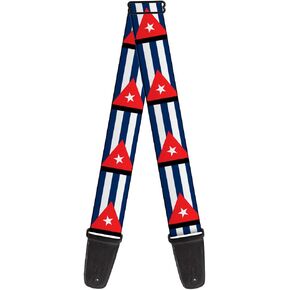 Buckle-Down Guitar Strap Cuba Flags 2 Inches Wide (GS-W30356)
