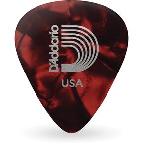 D'Addario Celluloid Guitar Picks - Guitar Accessories - Guitar Picks for Acoustic Guitar, Electric Guitar, Bass Guitar - Natural Feel, Warm Tone - Red, Extra Heavy 1.25mm Heavy, 25-pack