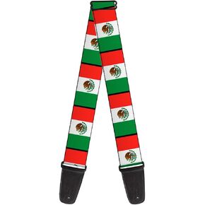 Buckle-Down Guitar Strap Mexico Flags 2 Inches Wide (GS-W31354)