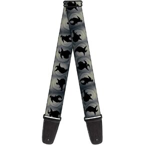 Buckle-Down Guitar Strap - Oogie Boogie Silhouette Poses Gray/Black - 2" Wide - 29-54" Length