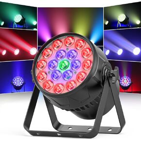 19X15W Zoom Stage Lights, 4in1 RGBW LED Par Light with Music Sync, Beam/Wash/Zoom Effect Strobe DMX Control DJ Uplights for Bar Live Music Show Wedding Party Church Disco Dance Lighting