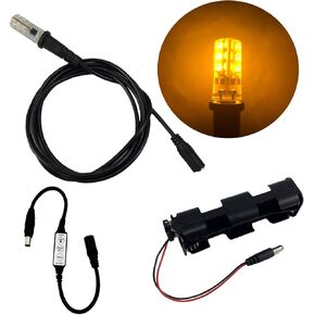 Amber led Light kit with Effects Control for Flashing Blinking dimming 12 Volt DC with 5 Foot Cable Socket for Theatrical Scenery Stage Props Escape Room Lanterns Torches Dusk Dawn Sunlight Effects