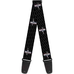 Buckle-Down Guitar Strap - Ford Mustang w/Bars REPEAT w/Text - 2" Wide - 29-54" Length