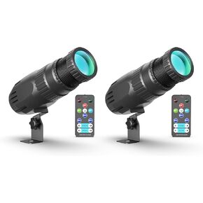 2PC 10W RGBW 4 in 1 Mini Pinspot Light Remote Control Spotlight Super Bright Beam Pin Spot Light Disco Ball Light Jump Gradual Breathe Modes for Disco Party Bar Club Show Wedding Children's Theater