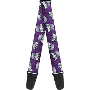 Buckle-Down Transformers Guitar Strap, Transformers Decepticons Icon Scattered Grids Purples, 2 Inches Wide
