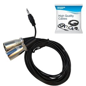 HQRP 6ft 1/8" (3.5mm) to Dual XLR Male Cable Compatible with KRK Rokit 5 G2s / HS50m's/JBL EON 5151XT / RCF Art Sound System