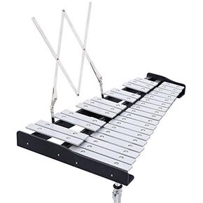 ReunionG Percussion Practice Bell Kit Set Professional Music Stand Xylophone with Bag Case for School Kid Band Teacher