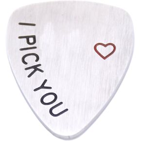O.RIYA I Pick You Guitar Pick, Valentines Day Gifts for Him, Men Guitar Pick, Stainless Steel Gift for Musician