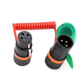 Right Angle XLR 3 Pin Male to Female Audio Cable for Sony FX3 FX9 Canon Camera Microphone Recorder Mixer Sound Devices Zoom Zaxcom, Low-Profile, Black Braided Coiled
