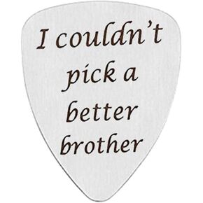 Stainless Steel Guitar Pick Gift for Brother Best Musician Gift Ideas for Brother Guitarist Graduation Birthday Christmas Gifts I Couldn't Pick A Better Brother Best Brother Gifts