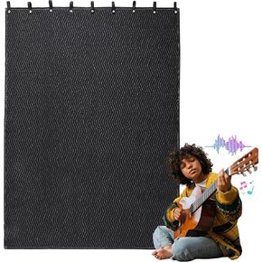 ROYALAY Sound Dampening Blanket with Metal Grommets, Thick Sound Blanket for Sound Reducing, Sound Absorbing, Light Blocking, Sound Curtains for Basements, Recording Studio Use, (40"x72")