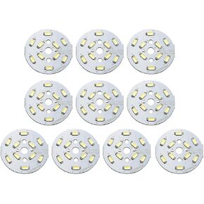 uxcell LED Chip Bulb 300mA 5W 10 LEDs 5730 Surface Mounted Devices Module Aluminum Board Pure White Super Bright 40mm Dia 10pcs for Floodlight