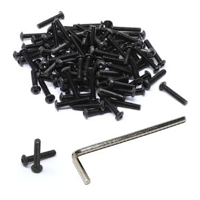 iexcell 50 Pcs M6 x 30mm Thread Pitch 1 mm Alloy Steel 10.9 Grade Hex Socket Button Head Cap Screws Bolts Kit, Black Oxide Finish