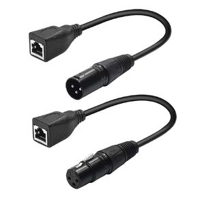XLR 3 pin RJ45 Female Adapter Cable-XLR 3 Pin Male to RJ45 + XLR 3 Pin Female to RJ45 Network Connector Extension Cable for DMX-CON Controller Ethernet Adapter Converter Cable