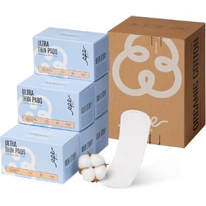 100% Organic Panty Liners for Women, Ultra Thin Cotton Cover, Regular Pantiliners, Light Absorbency, Unscented Barely There Pantie Liners, Individually Wrapped (Regular Liner, Size 1, 240ct)