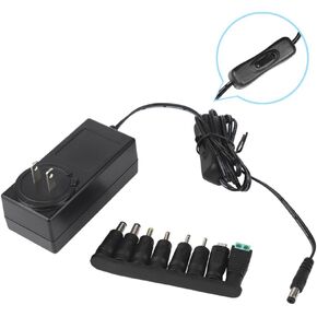 UL 1310 12V 2A Power Supply AC Adapter 24W AC110V to DC12V 2000mA Replacement with 8 Tips for LED Strip Light, CCTV Camera, BT Speaker, GPS, Webcam, Router, DC12V Transforme