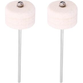 A-xctoe ２pcs طبل الخافق الفولاذ المقاوم للصدأ عرقوب كريم-أبيض لباد طبل الخافق دواسة in Kuwait