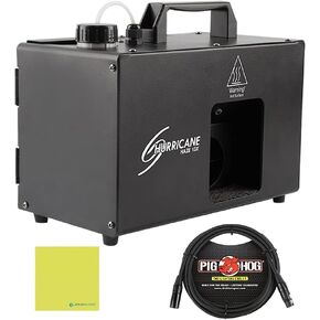 Chauvet HHAZE1DX Hurricane Haze Machine Bundle w/Pig Hog PHDMX10 Lighting Cable and Liquid Audio Polishing Cloth