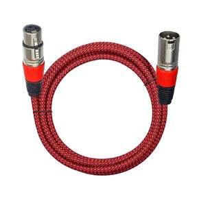 Standard XLR Male to Female Cable, XLR Microphone Cable for Signal Connection (3 Pin) (Red, 3Feet/0.9m)