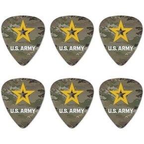 U.S. Army Logo on Camo Novelty Guitar Picks Medium Gauge - Set of 6