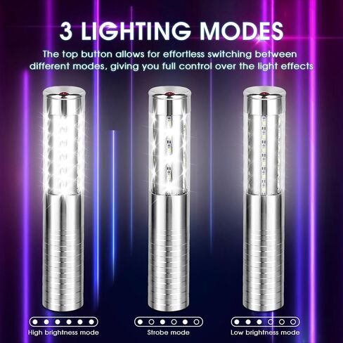 6 قطع LED ستروب باتون ضوء المرحلة المحمولة ضوء زجاجة الشمبانيا زجاجة بريق زجاجة خدمة ضوء زجاجة محمولة ضوء علوي لشريط ملهى ليلي حفلة موسيقية الحدث في الهواء الطلق (فضي، ضوء أبيض) in Saudi Arabia