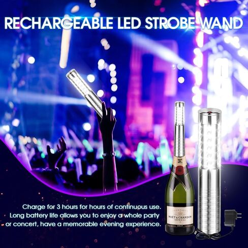 6 قطع LED ستروب باتون ضوء المرحلة المحمولة ضوء زجاجة الشمبانيا زجاجة بريق زجاجة خدمة ضوء زجاجة محمولة ضوء علوي لشريط ملهى ليلي حفلة موسيقية الحدث في الهواء الطلق (فضي، ضوء أبيض) in Saudi Arabia