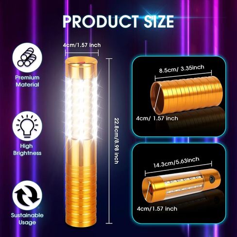 6 قطع LED ستروب باتون ضوء المرحلة المحمولة ضوء زجاجة الشمبانيا زجاجة بريق زجاجة خدمة ضوء زجاجة محمولة ضوء علوي لشريط ملهى ليلي حفلة موسيقية الحدث في الهواء الطلق (فضي، ضوء أبيض) in Saudi Arabia