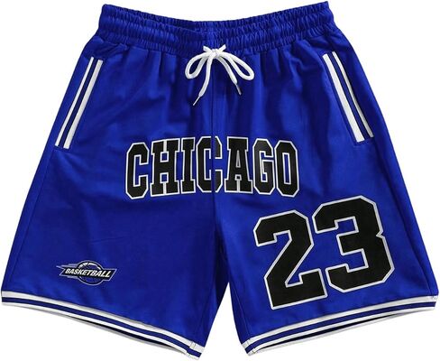 Milumia Men's Letter Print Drawstring Sports Shorts Basketball Track Shorts in Saudi Arabia