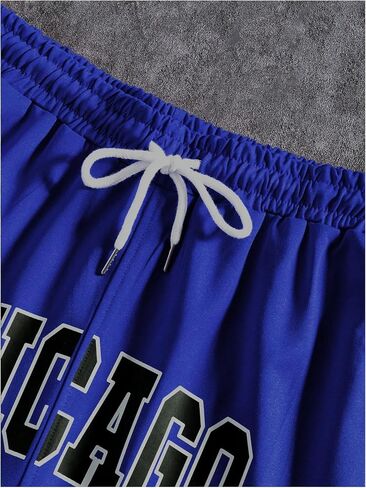 Milumia Men's Letter Print Drawstring Sports Shorts Basketball Track Shorts in Saudi Arabia