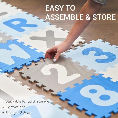 مجموعة سجادة اللعب ABC من إسفنج EVA الناعم من Tadpoles مكونة من 36 قطعة، متعددة/أساسية، 74 × 74 (36 قدم مربع) in Kuwait