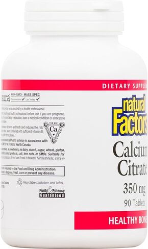 Natural Factors, Calcium Citrate, Helps Maintain Strong Bones and Teeth, 90 tablets (90 servings) in Saudi Arabia