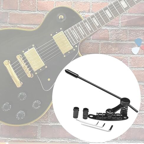 Guitar Tremolo Bridge Tailpiece Vibrato Bridge, Professional Electric Guitar Bridge Stop Bar Tailpiece Tremolo for Practise, black in Saudi Arabia