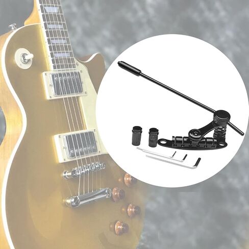 Guitar Tremolo Bridge Tailpiece Vibrato Bridge, Professional Electric Guitar Bridge Stop Bar Tailpiece Tremolo for Practise, black in Saudi Arabia