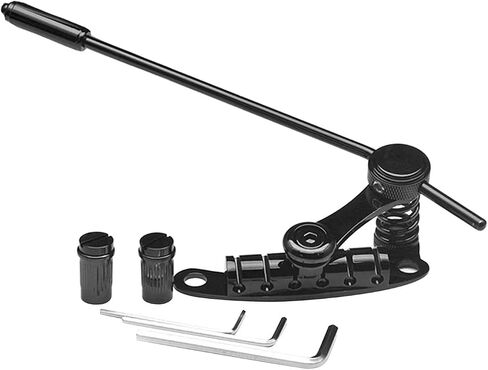 Guitar Tremolo Bridge Tailpiece Vibrato Bridge, Professional Electric Guitar Bridge Stop Bar Tailpiece Tremolo for Practise, black in Saudi Arabia