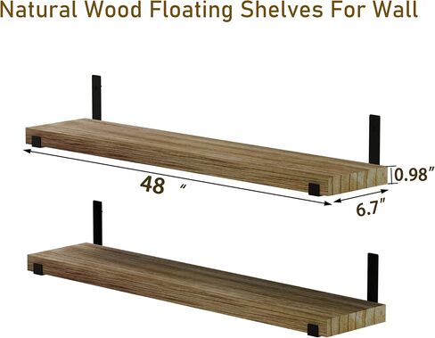 ROGMARS Floating Shelves for Wall,24" Kitchen Wall Mounted Shelves with 5 Removeable Hooks, Coffee Bar Shelf Hanging Display Rack for Living Room Kitchen Bathroom in Saudi Arabia