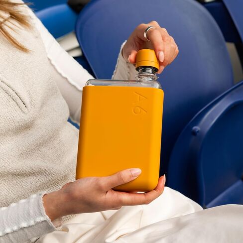 حزمة memobottle A7 (رذاذ البحر) - 6 أونصة (180 مل) - زجاجة وغطاء وغطاء من السيليكون | زجاجة مسطحة مدمجة للحقائب والجيوب | تريتان خالي من مادة BPA | حديثة وبسيطة | للصالة الرياضية والعمل والسفر in Kuwait