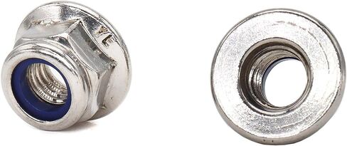 binifiMux 50pcs M4 x 0.7mm Flanged Nylon Inserted Lock Nuts 304 Stainless Steel in Kuwait