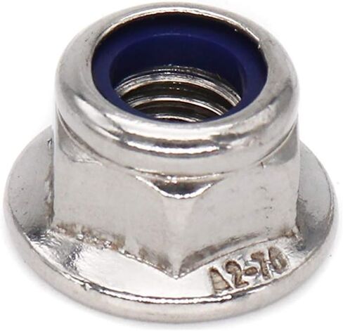 binifiMux 50pcs M4 x 0.7mm Flanged Nylon Inserted Lock Nuts 304 Stainless Steel in Kuwait