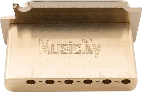 Musiclily Pro 52.5 ملم جسر اهتزاز حديث ذو نقطتين 40 ملم كتلة نحاسية صلبة للجيتار الكهربائي على طراز Squier Strat، ذهبي in Saudi Arabia