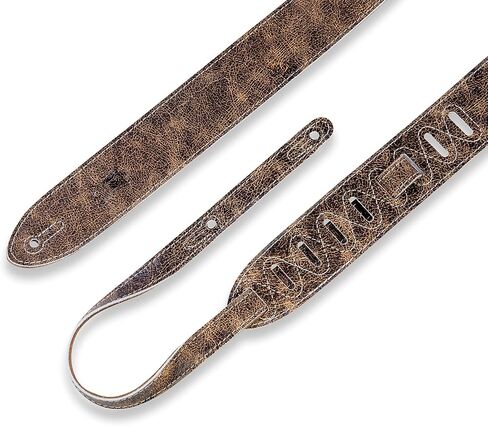 حزام جيتار جلدي من الجلد المتعثر من Levy's Leathers؛ بني (M12BOG-BRN) in Saudi Arabia