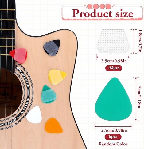 32Pcs Guitar Picks Grips White Thin Silicone Soft Grips Self-Adhesive Anti-slip Guitar Pick Accessories Reusable Helpful Holding the Guitar Picks Tightly for Guitar Lovers, Musician, Concert in Saudi Arabia