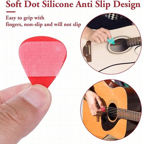 32Pcs Guitar Picks Grips White Thin Silicone Soft Grips Self-Adhesive Anti-slip Guitar Pick Accessories Reusable Helpful Holding the Guitar Picks Tightly for Guitar Lovers, Musician, Concert in Saudi Arabia