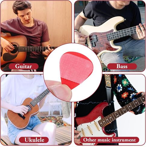 32Pcs Guitar Picks Grips White Thin Silicone Soft Grips Self-Adhesive Anti-slip Guitar Pick Accessories Reusable Helpful Holding the Guitar Picks Tightly for Guitar Lovers, Musician, Concert in Saudi Arabia