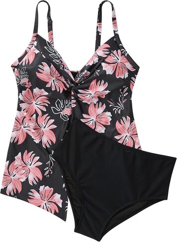 RXRXCOCO Womens Tankini Push Up Tummy Control Swimsuit Knot Front Bathing Suit in Kuwait