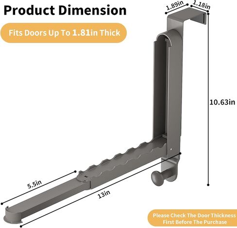 13.1in Expandable Over The Door Hooks Hanger with 6 Grooves Foldable Over Door Drying Rack for Clothes, Towels, Coats Metal Over Door Hooks Laundry Drying Rack for Bedroom, Bathroom, Beige in Saudi Arabia