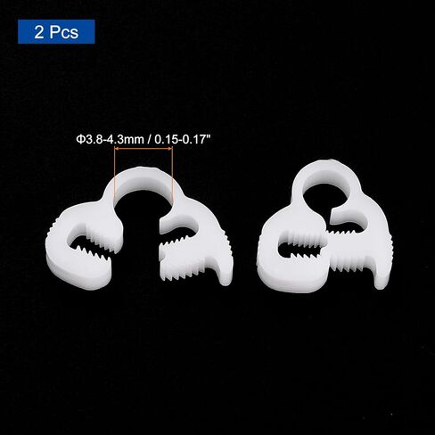 uxcell 2 Pcs Double Snap Grip Hose Clamps, Plastic 16.9-19 Mm/0.67-0.75 Inches Inner Dia Adjustable Several Ratcheting Tubing Clamp for Home, White in Saudi Arabia
