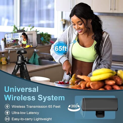 ميكروفون صغير لاسلكي Lavalier Lapel لهاتف iPhone 15/iPad، 2 حزمة ميكروفون USB من النوع C Lav لهاتف Android Samsung S24/S23/A15/A55/A54، ميكروفون لاسلكي بخاصية إلغاء الضوضاء لتسجيل الفيديو، يوتيوب، مدونة الفيديو in Kuwait